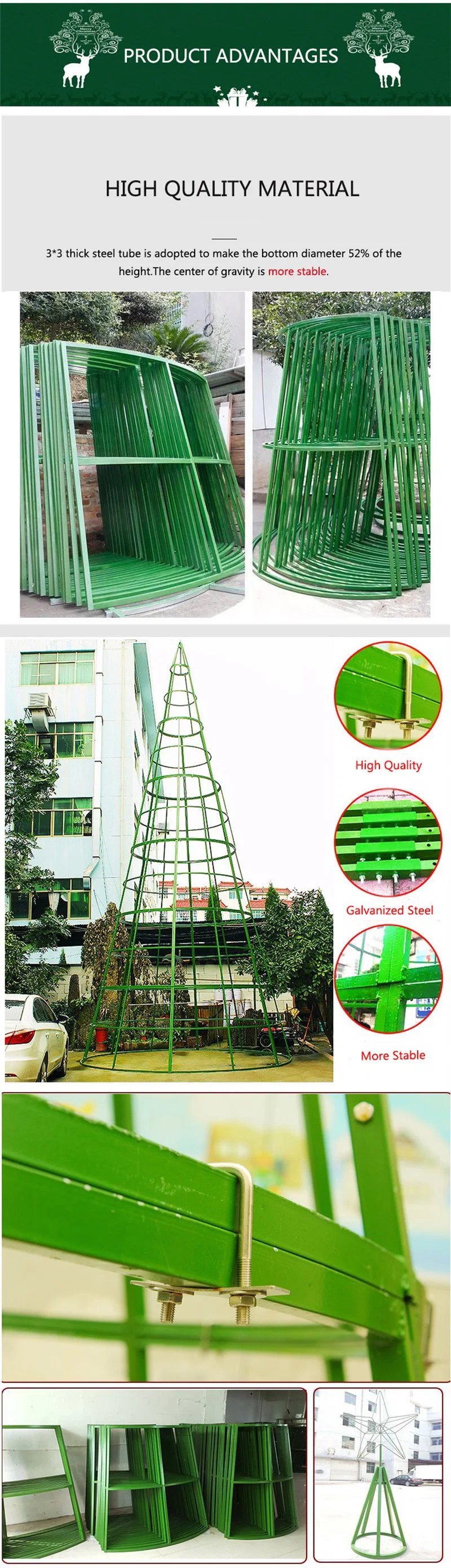 Outdoor Large Christmas LED Artificial 3D Sphere Motif Lights Christmas Ball Tree for Sale