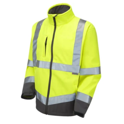 Fabrik-Hot-Sale-Stil, neongelbe T/C-Langjacke mit LED-Reflektion